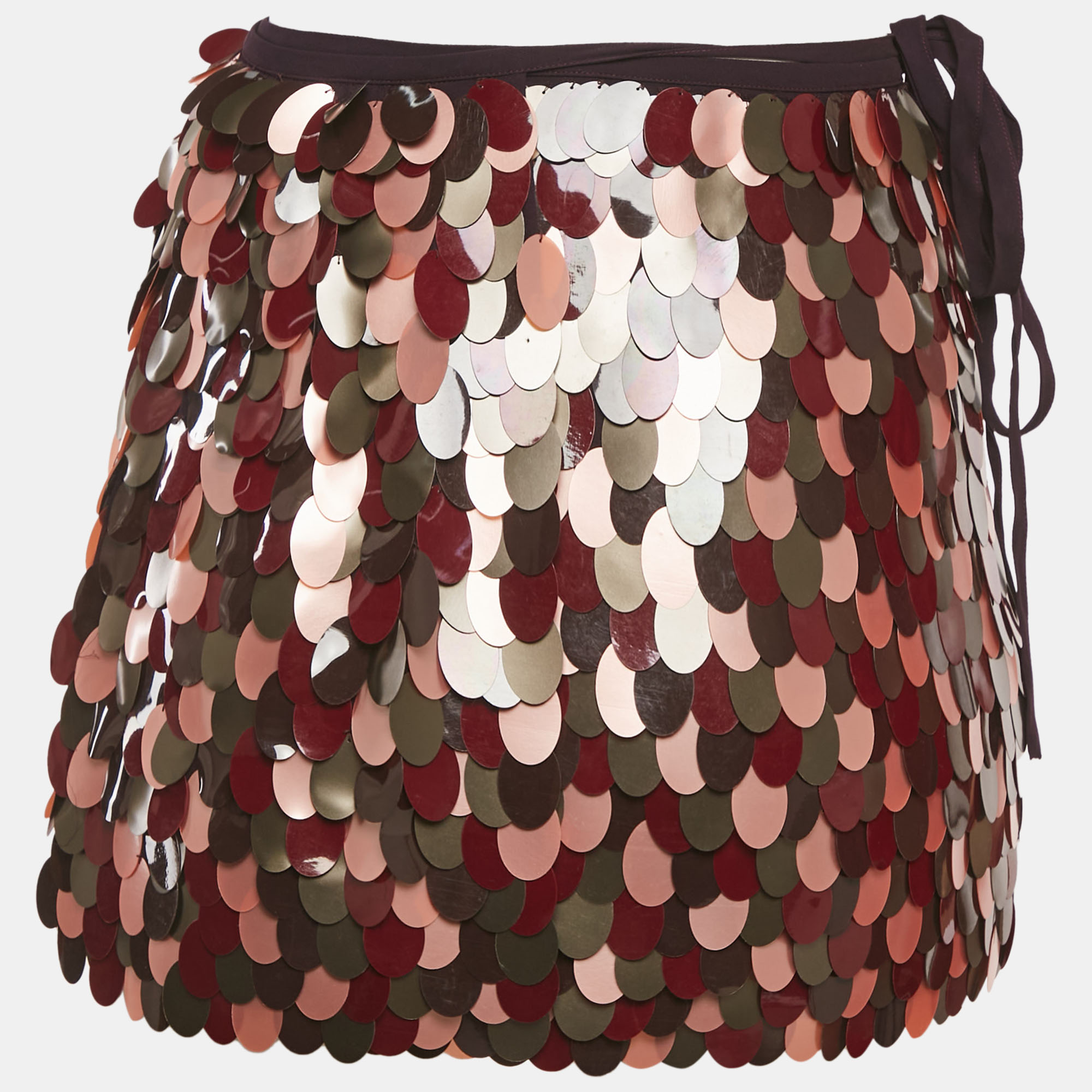 

Dries van Noten Purple Gabrina Sequin Embellished Chiffon Mini Skirt XS