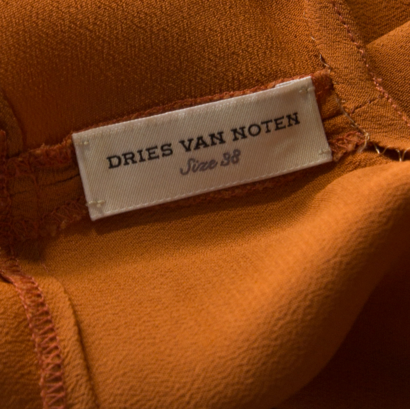 Pre-owned Dries Van Noten Multicolor Crepe Colorblock Top M