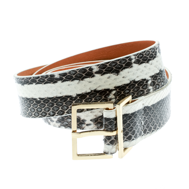 

Dsquared2 Two Tone Python Belt Size, White