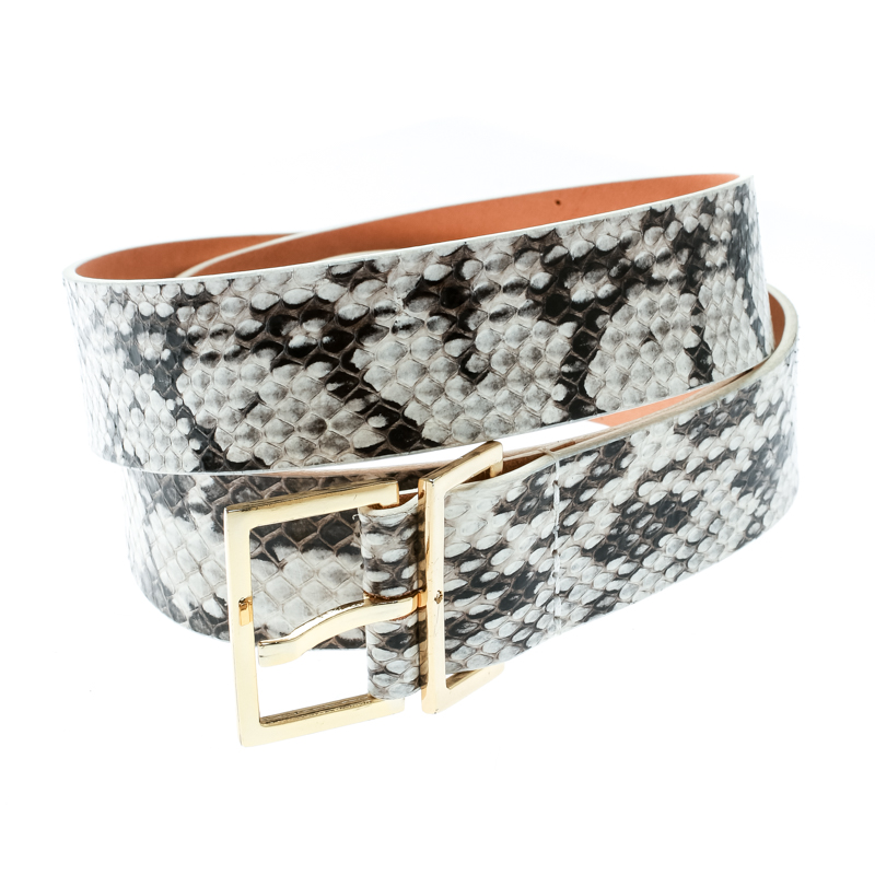 

Dsquared2 Two Tone Python Belt Size, White