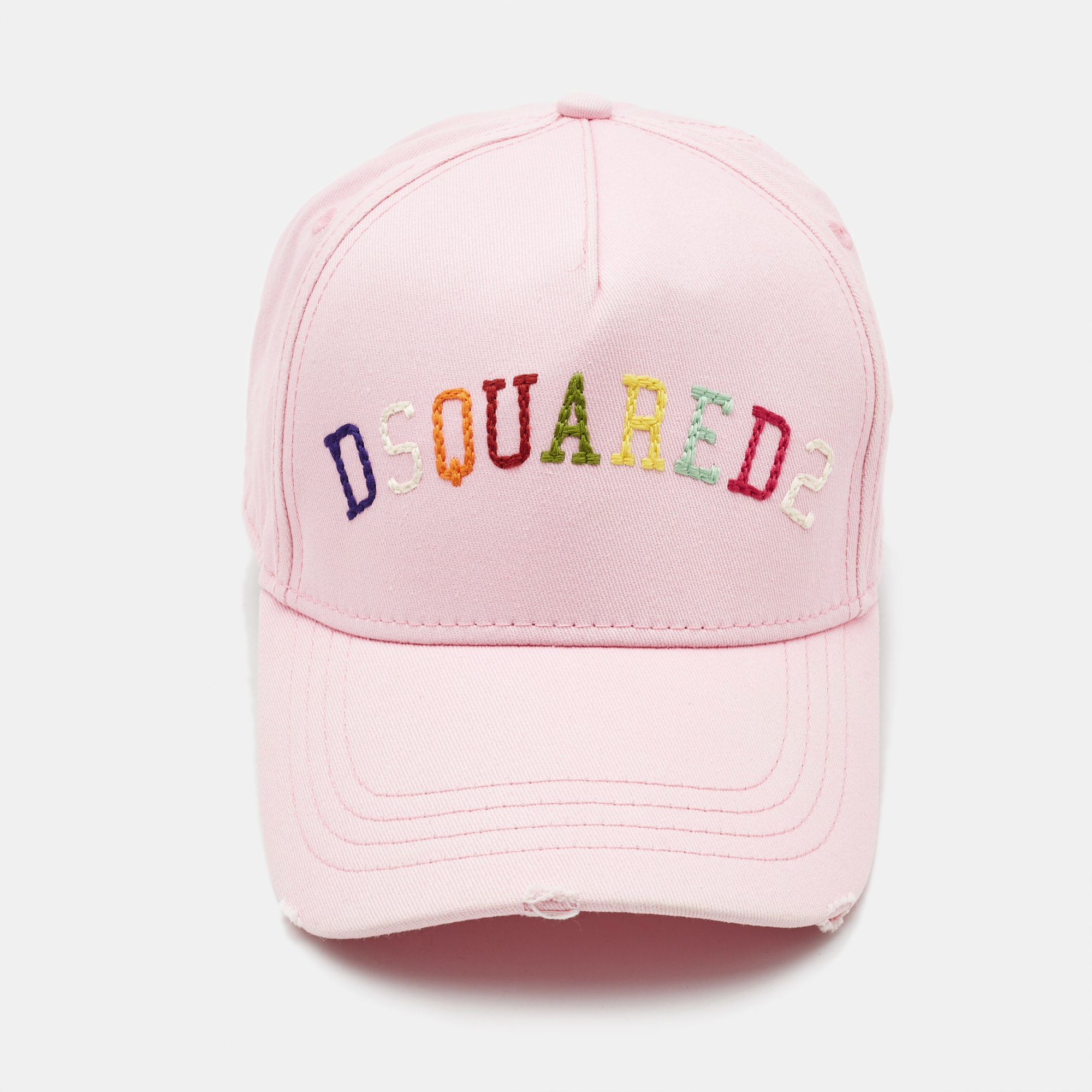 Pre-owned Dsquared2 Pink Logo Embroidered Cotton Baseball Cap