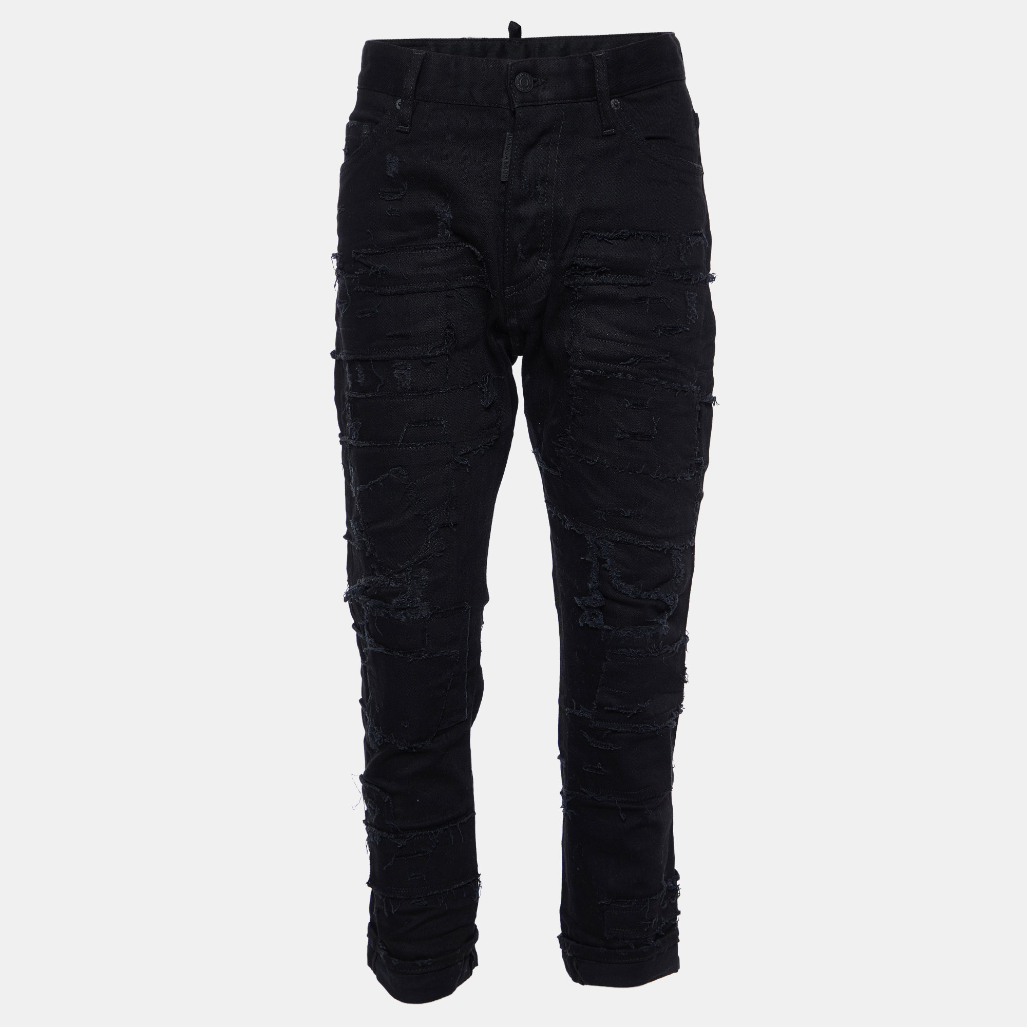 

Dsquared2 Black Distressed Denim Jeans L Waist 32"
