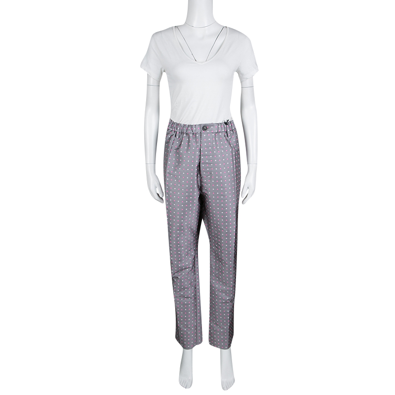 

Dsquared2 Grey Contrast Floral Pattern Jacquard Pants