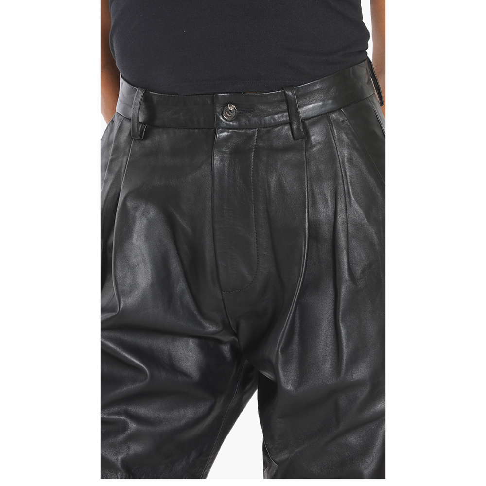 

Dsquared2 Black High-Waisted Leather Pants  (48