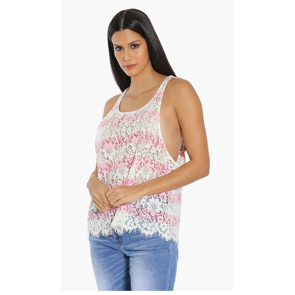 

Dsquared2 Pink Floral Lace Top