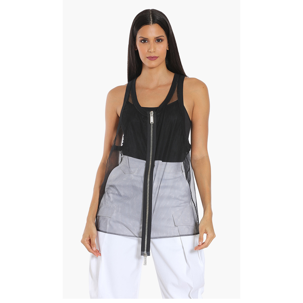 

Dsquared2 Black Mesh Sleeveless Top