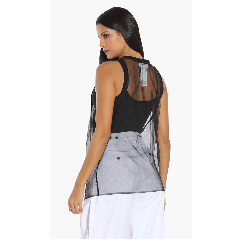 

Dsquared2 Black Mesh Sleeveless Top