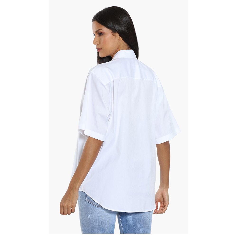 

Dsquared2 Black Plain Cotton Short Sleeves Shirt  (IT 38, White