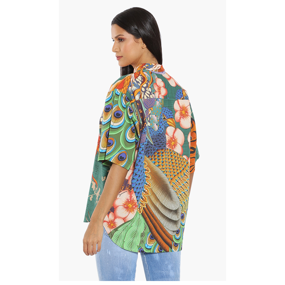

Dsquared2 Multicolor Printed Short Sleeves Shirt  (IT 40