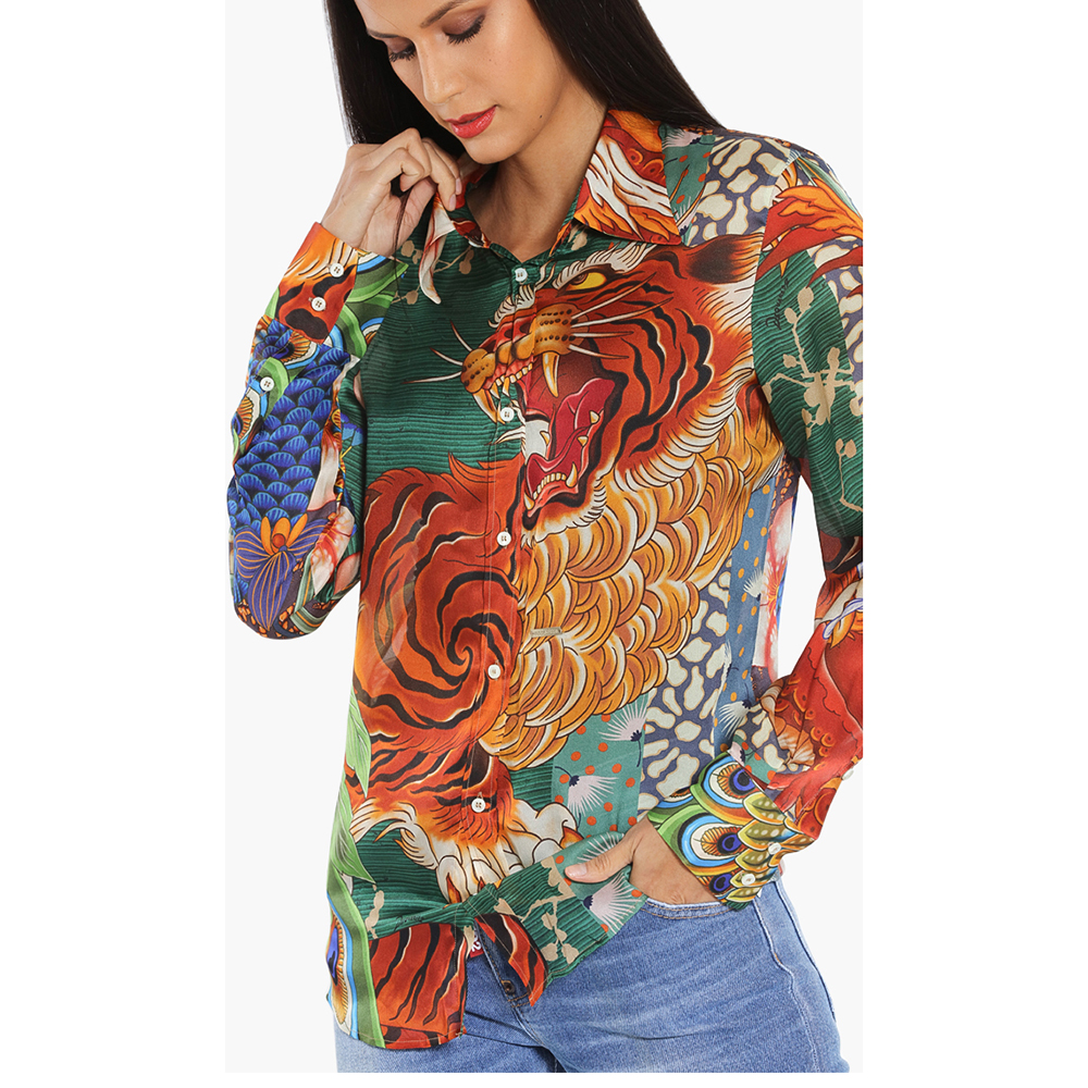 

Dsquared2 Multicolor Printed Long Sleeves Shirt  (IT 40