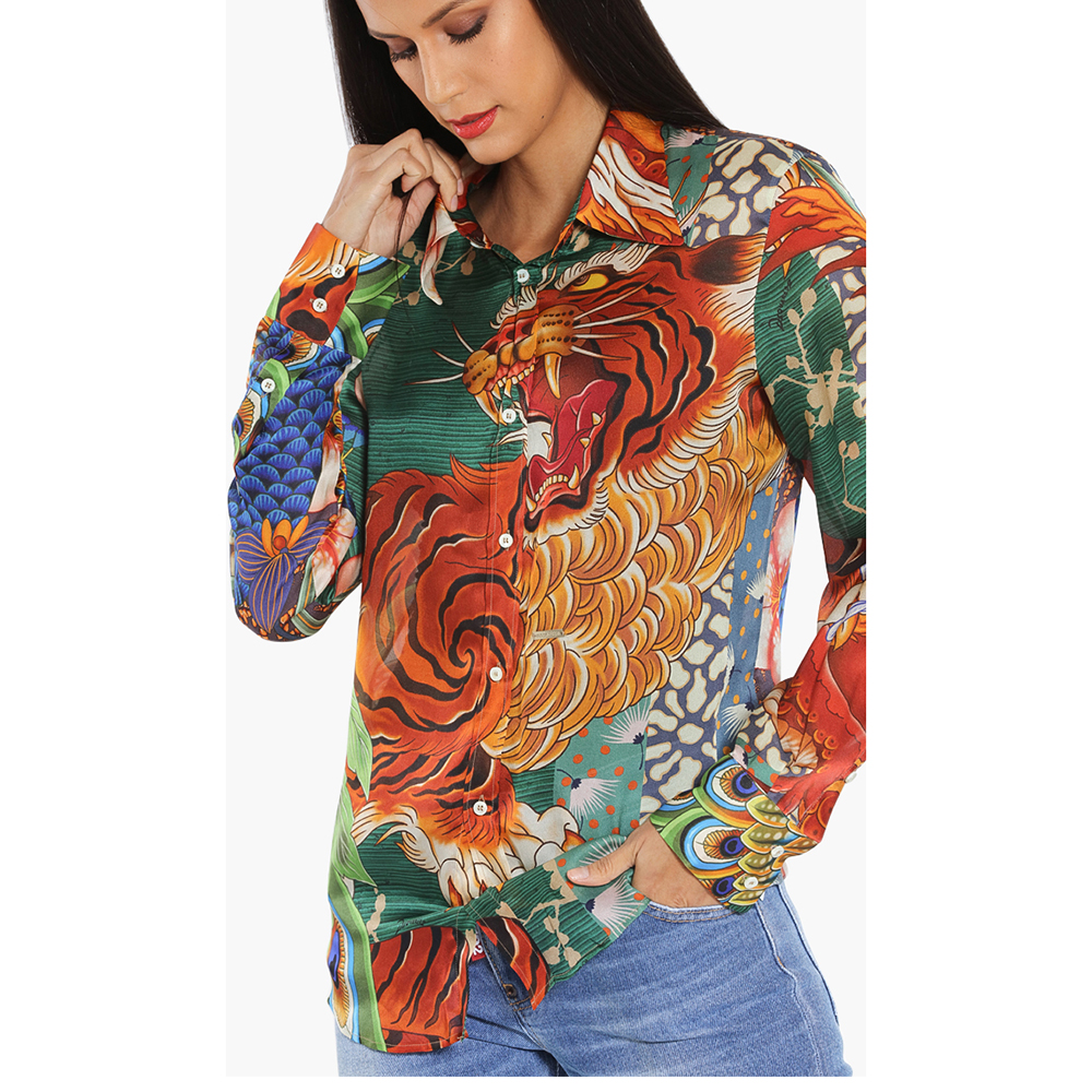 

Dsquared2 Multicolor Printed Long Sleeves Shirt  (IT 42