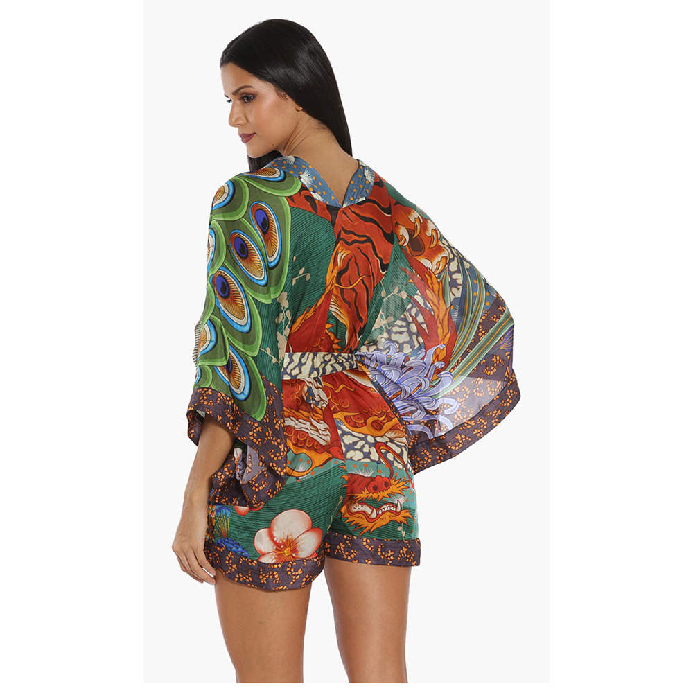 

Dsquared2 Multicolor Printed Silk Romper  (IT 40