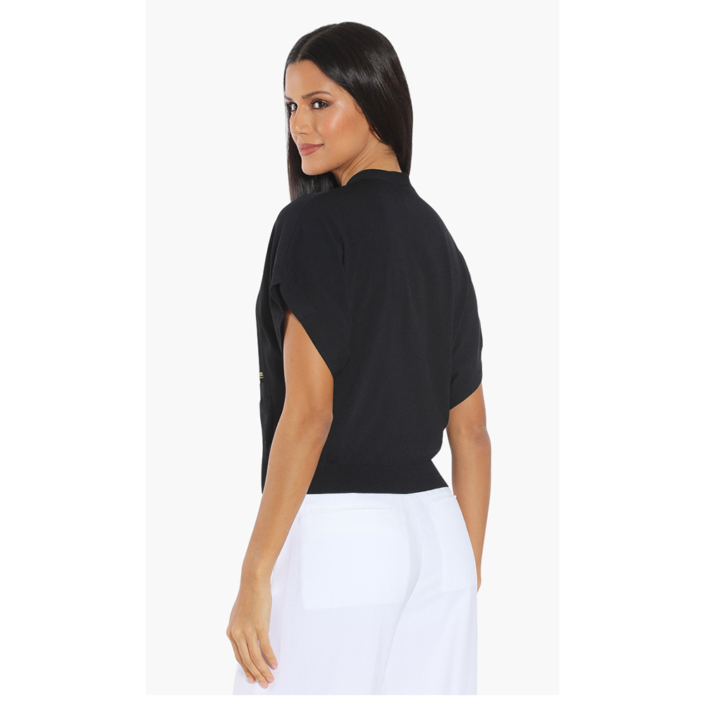 

Dsquared2 Black Short Sleeve Crop Cardigan