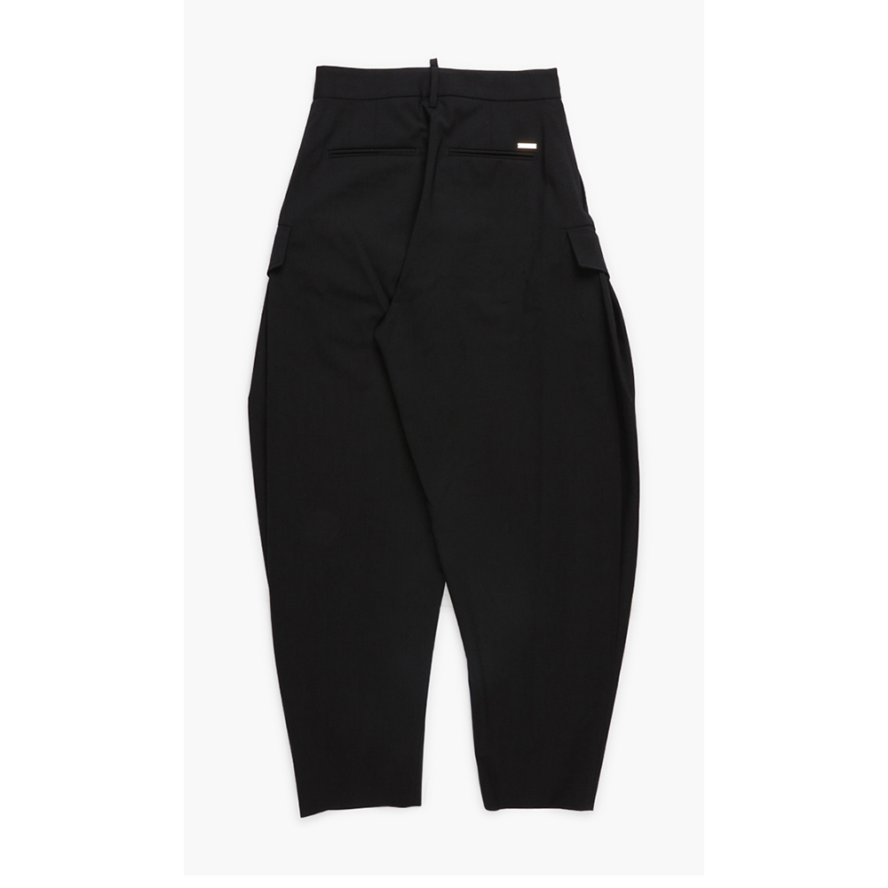 

Dsquared2 Black Wide Leg Cargo Trousers  (42