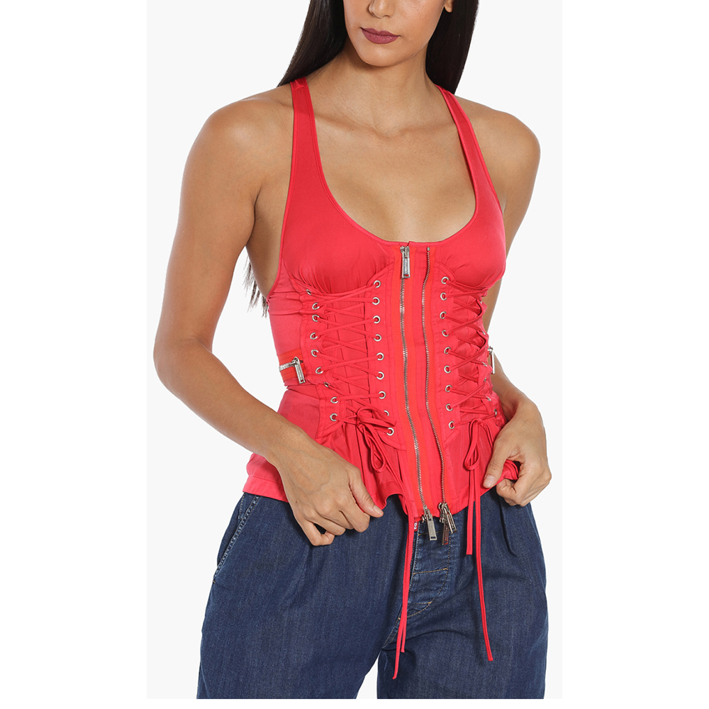 

Dsquared2 Red Zip and Lacing Detailed Top  (IT 40