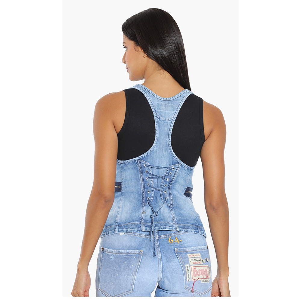 

Dsquared2 Blue Denim Vest  (IT 40