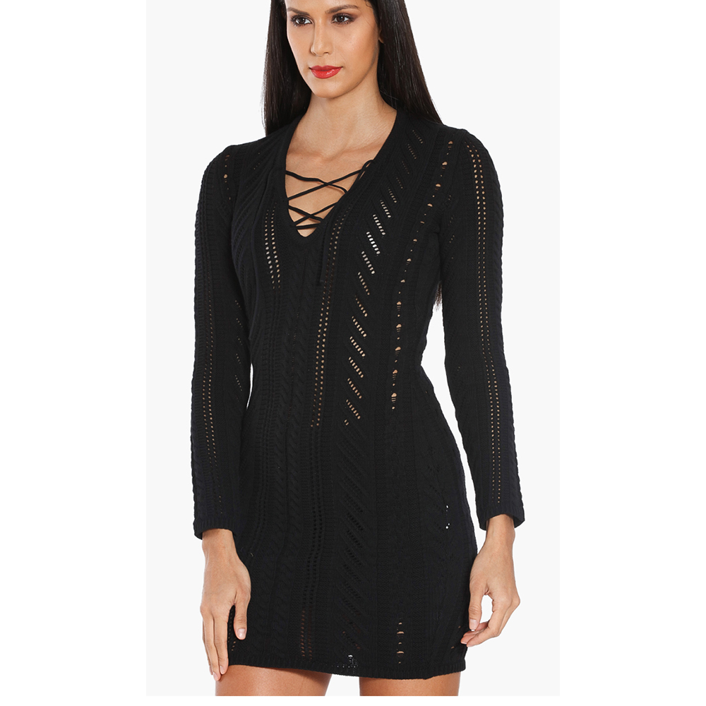 

Dsquared2 Black Woven Long Sleeves Dress