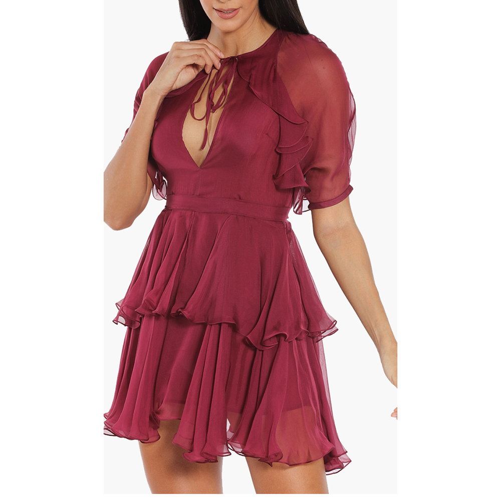 

Dsquared2 Red Plain Ruffled Dress  (IT 40