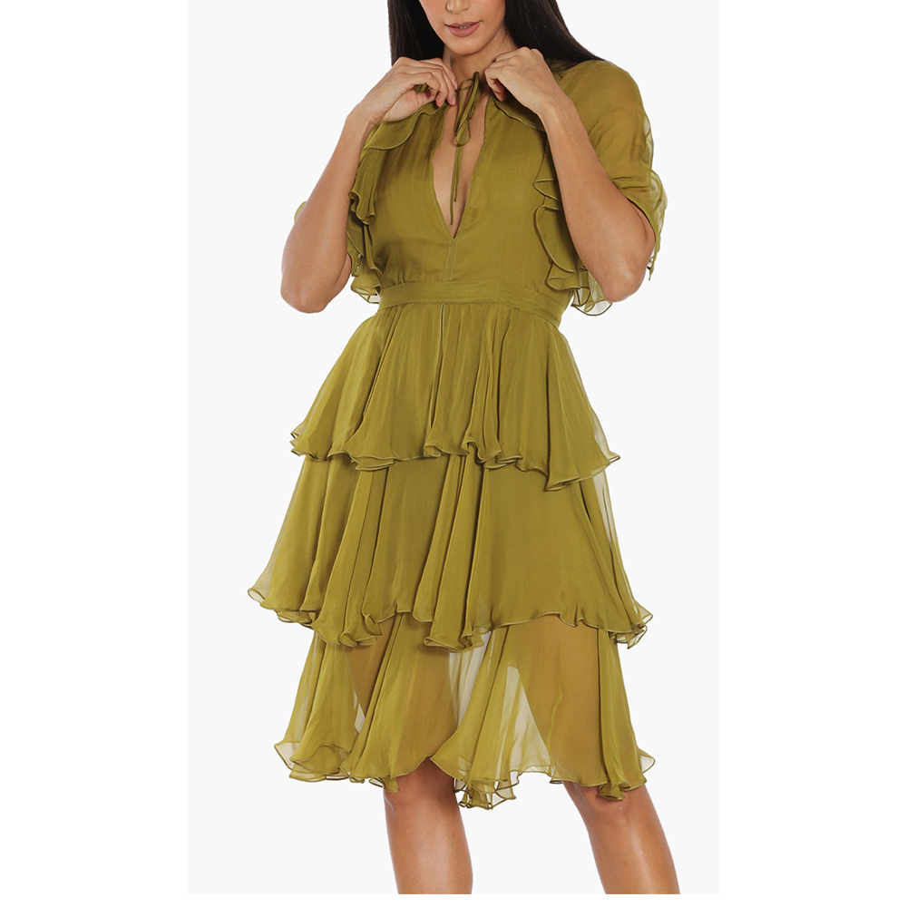 

Dsquared2 Green Plain Ruffled Dress  (IT 42