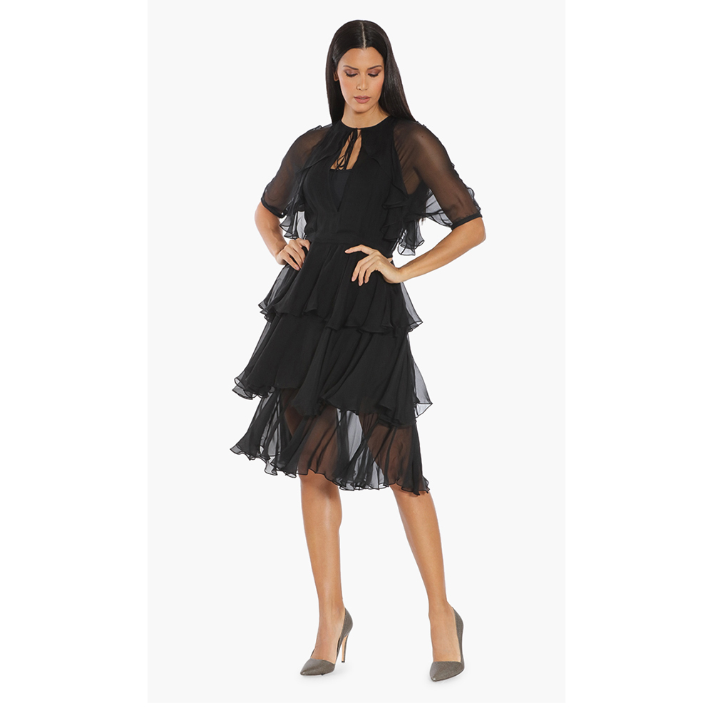 

Dsquared2 Black Plain Ruffled Dress  (IT 44