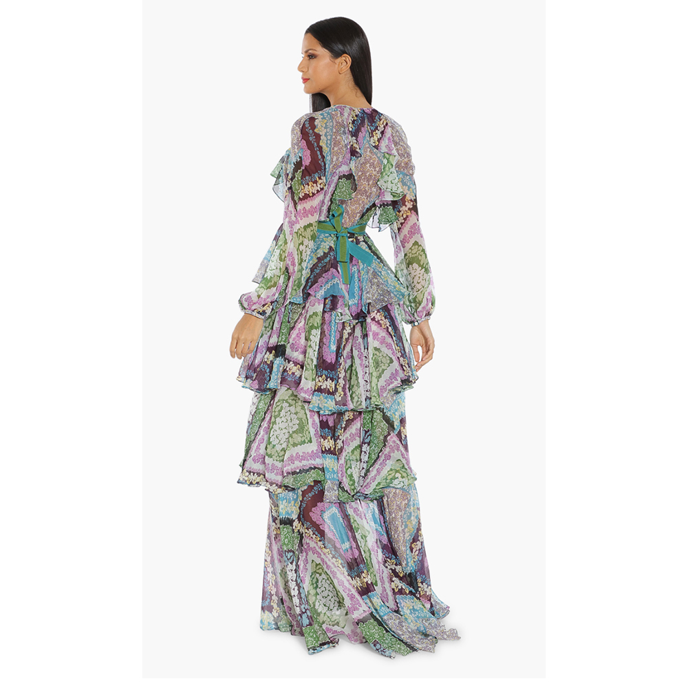

Dsquared2 Multi_Color Floral Ruffled Dress  (IT 38, Multicolor