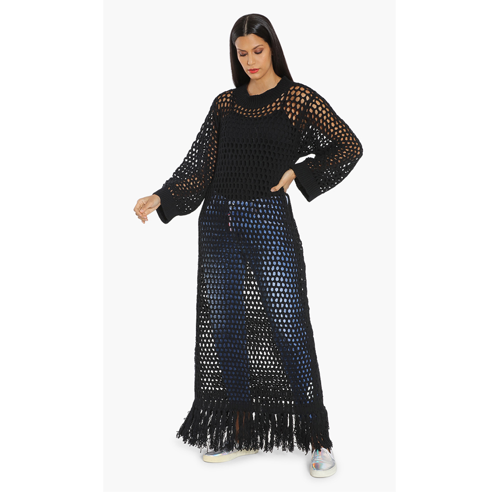 

Dsquared2 Black Open Weave Dress