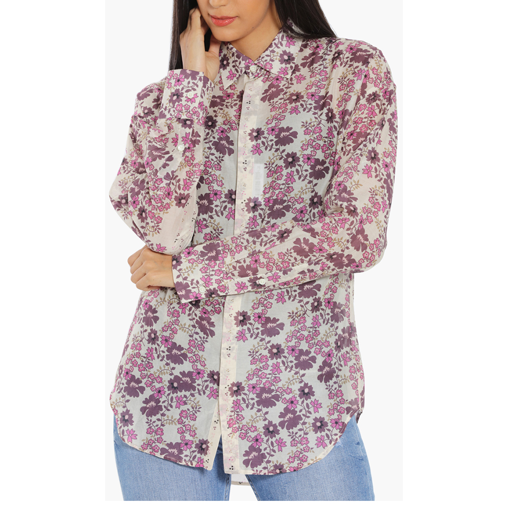 

Dsquared2 Purple Floral Long Sleeves Shirt  (IT 40