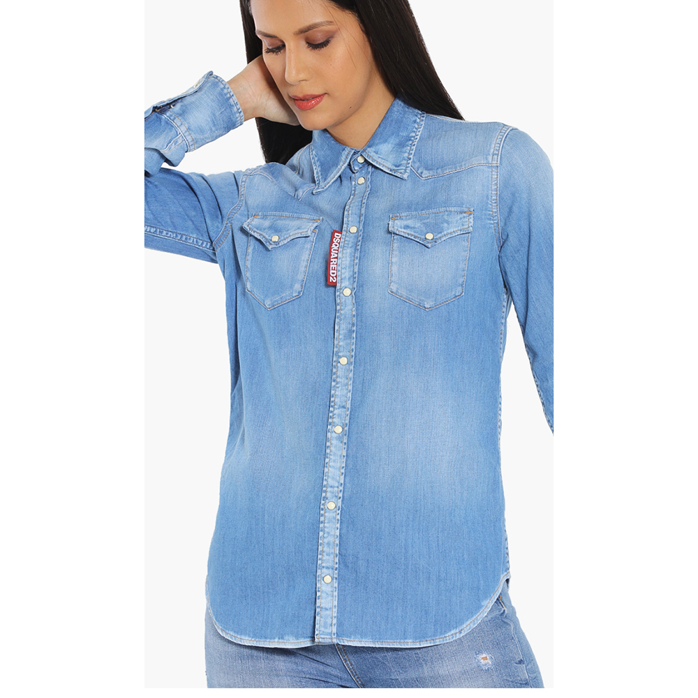

Dsquared2 Blue Denim Long Sleeves Shirt  (IT 40