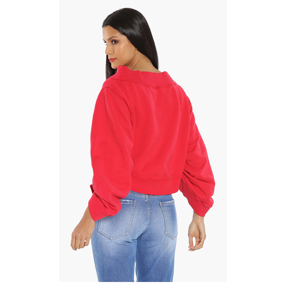 

Dsquared2 Red Ruched Sleeves Cropped Sweatshirt