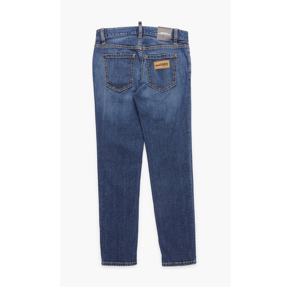 

Dsquared2 Blue Medium Waist Cropped Twiggy Jeans  (44