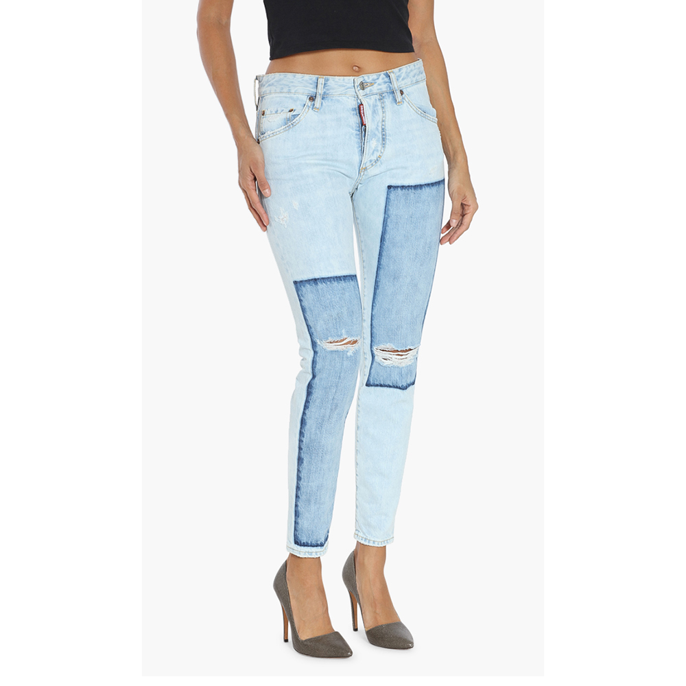 

Dsquared2 Two-tone Skinny Dan Jeans  (36, White