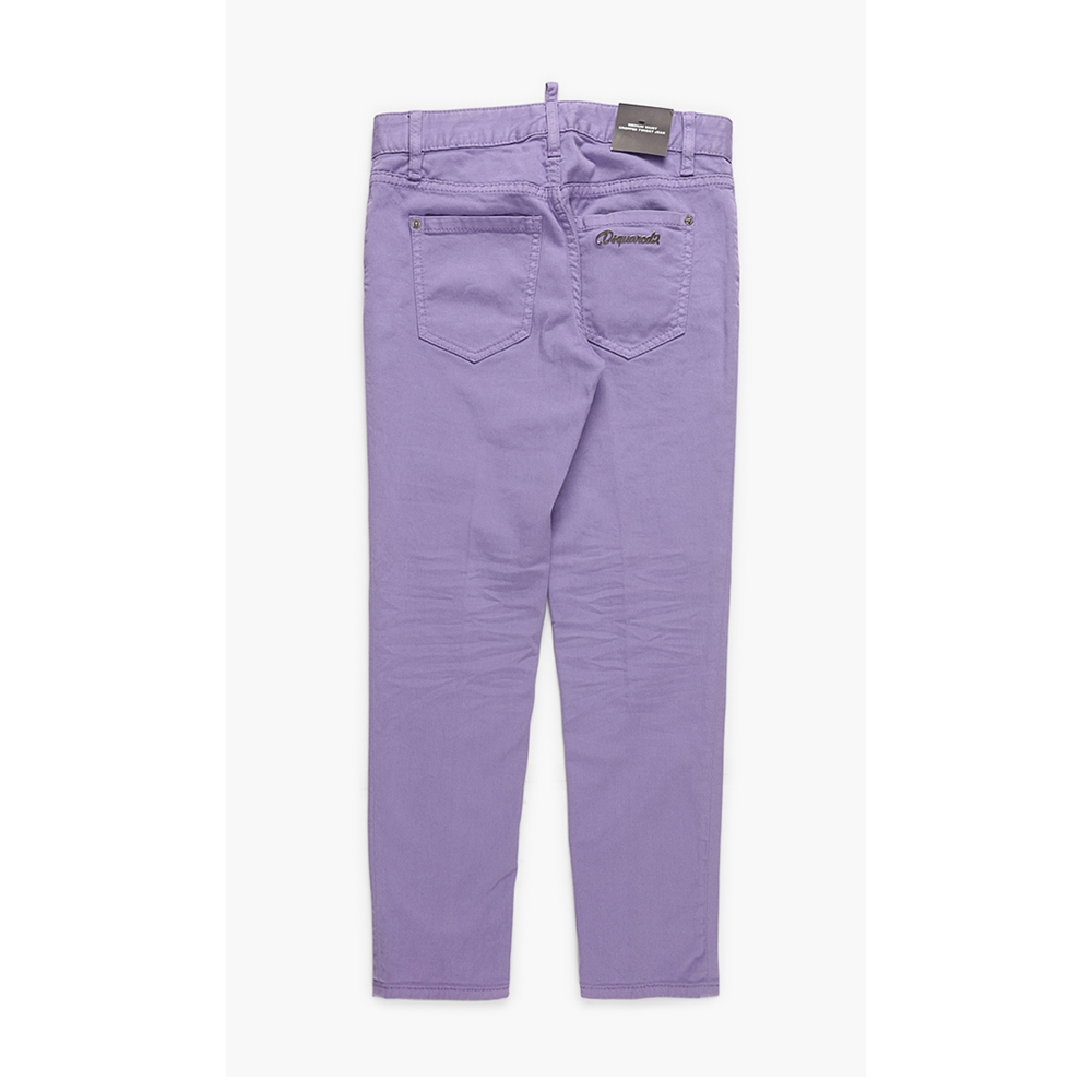 

Dsquared2 Purple Medium Waist Cropped Twiggy Jeans  (34