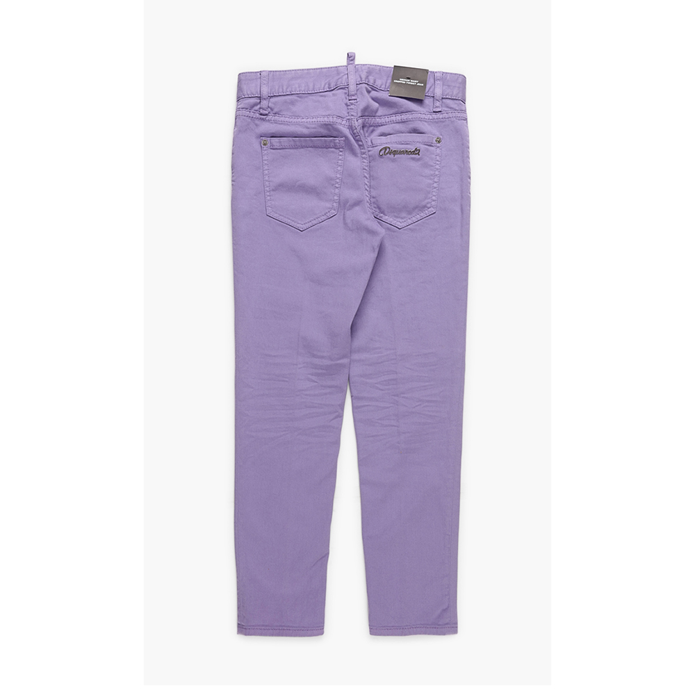 

Dsquared2 Purple Medium Waist Cropped Twiggy Jeans  (36