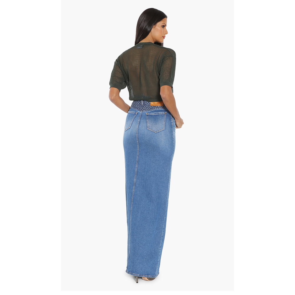 

Dsquared2 Blue Denim Long Skirt  (38