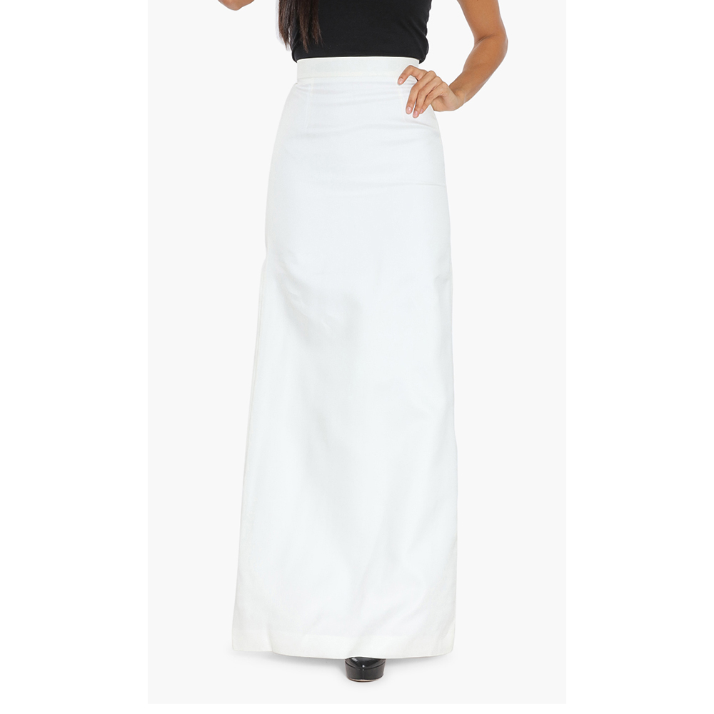 

Dsquared2 White Plain Long Silk Skirt  (44