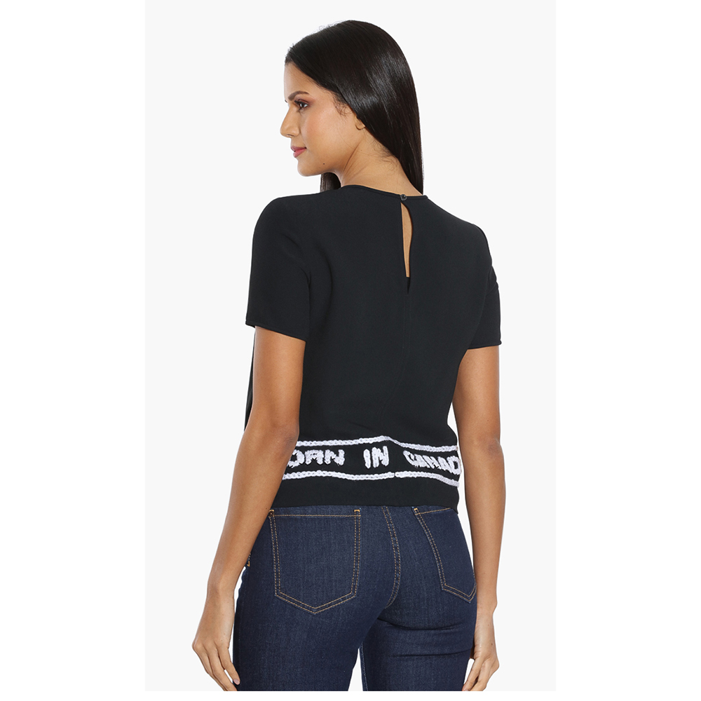 

Dsquared2 Black Embroidered Logo Top  (IT 46