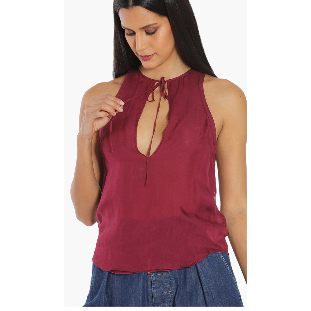 

Dsquared2 Red Sleeveless Chiffon Blouse  (IT 44