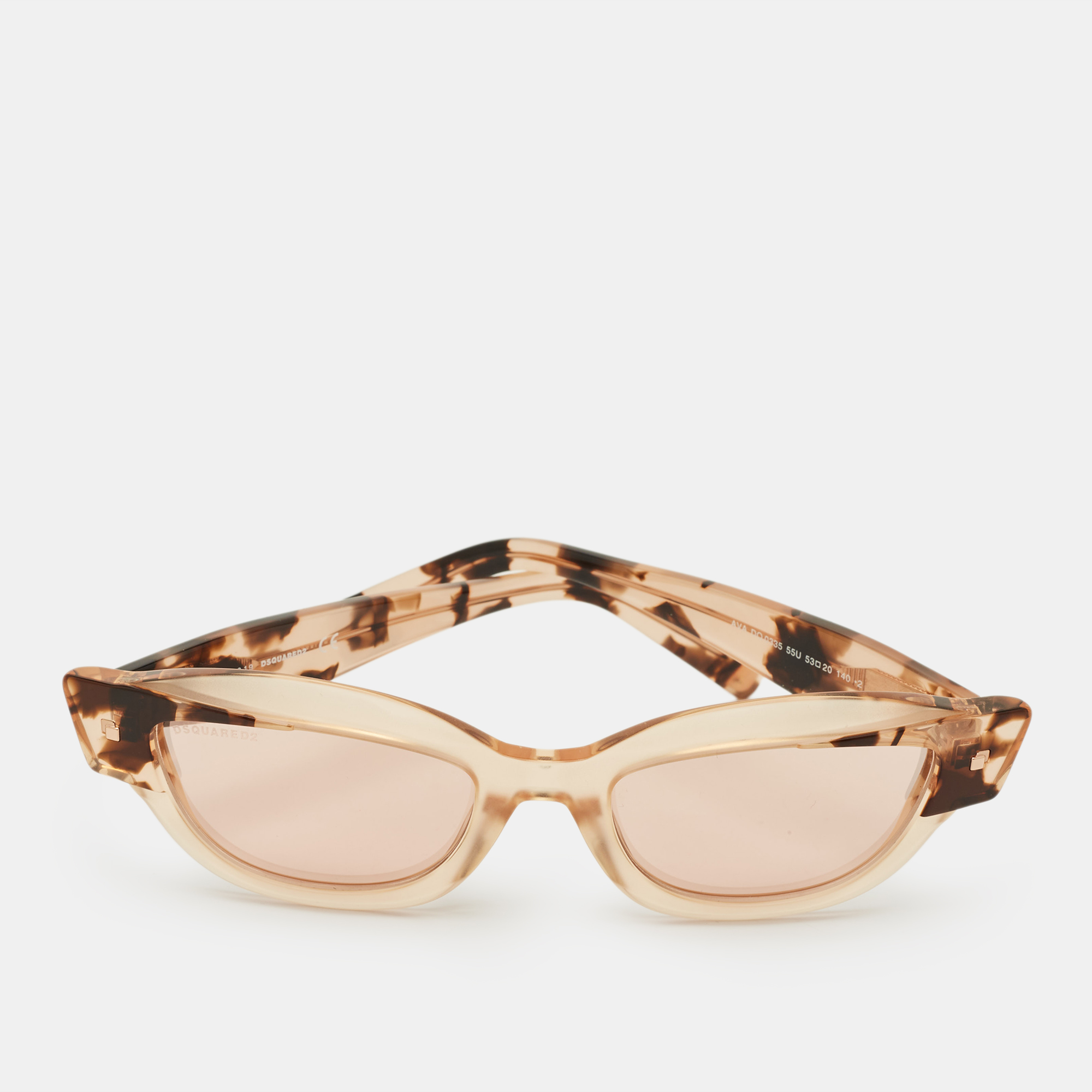 

Dsquared2 Rose Gold/Tortoise AVA DQ 0335 Cat-Eye Sunglasses