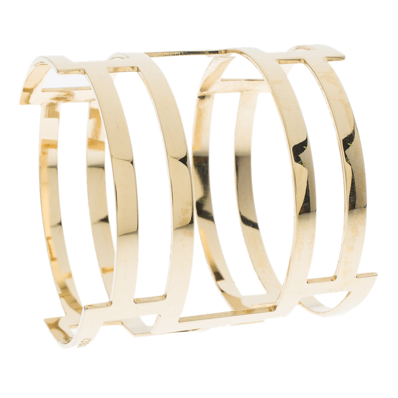 

Dsquared2 Gold Tone Wide Cuff Bangle Bracelet