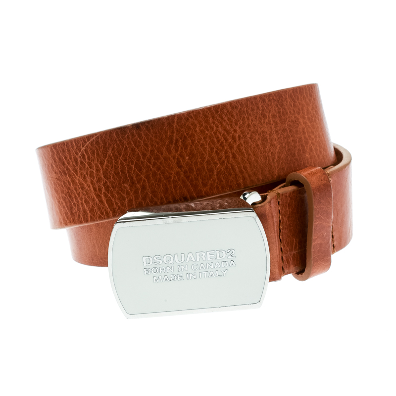 

Dsquared2 Camel Leather Belt Size, Brown