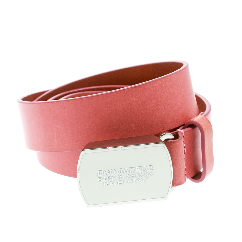 

Dsquared2 Pink Leather Belt Size