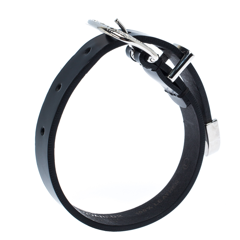 

Dsquared2 Black Leather Buckle Adjustable Bracelet