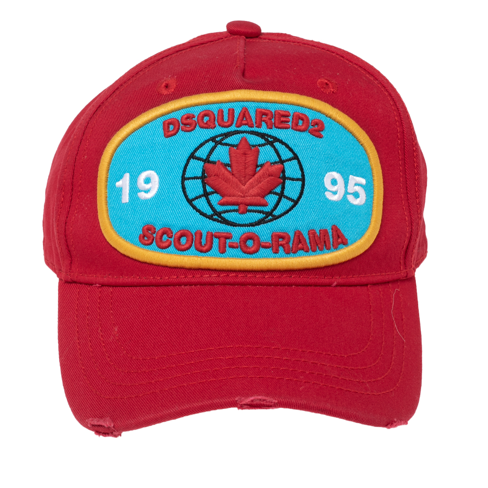 

Dsquared2 Red Logo Appliqued Cotton Baseball Cap