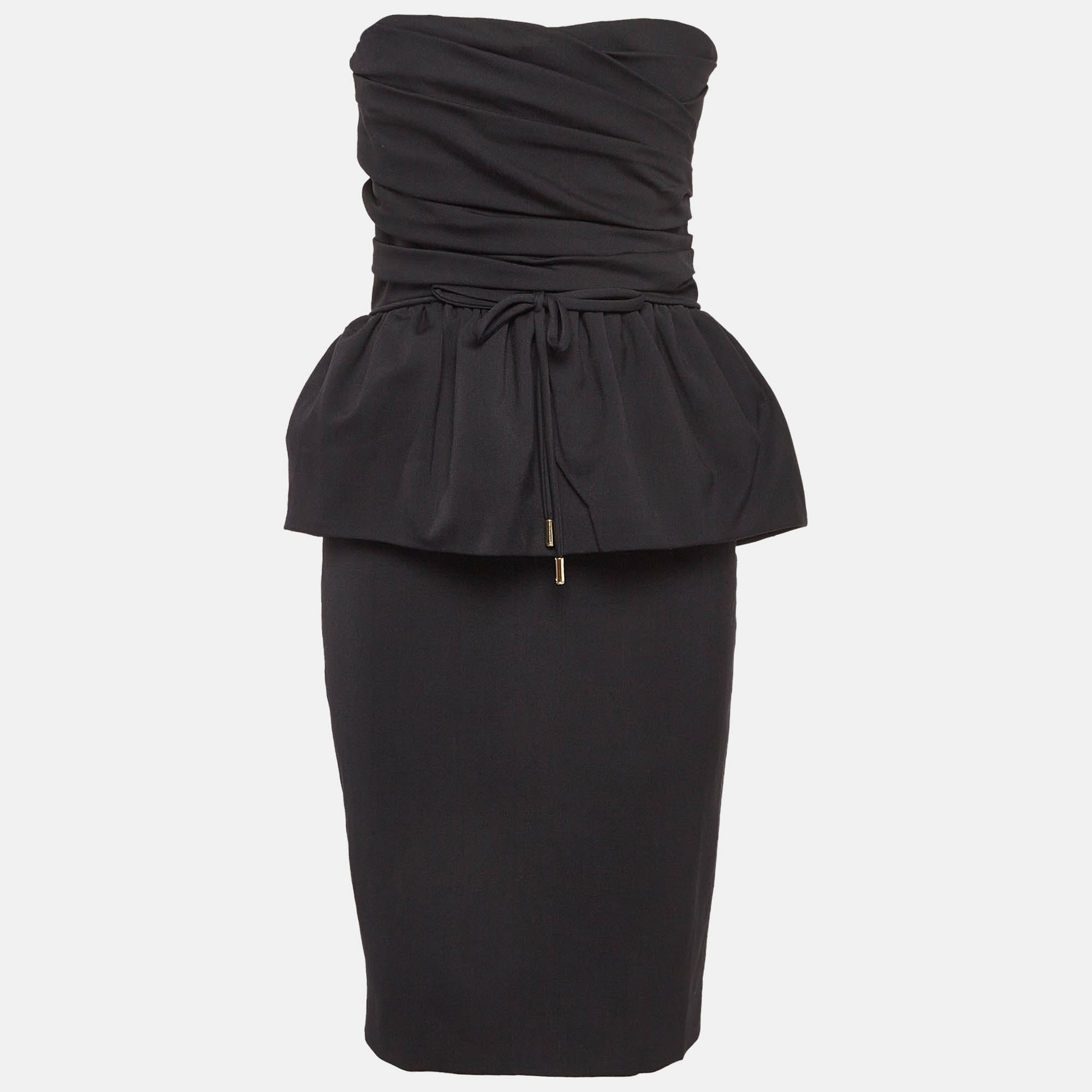 

Dsquared2 Black Wool Blend Strapless Mini Dress M