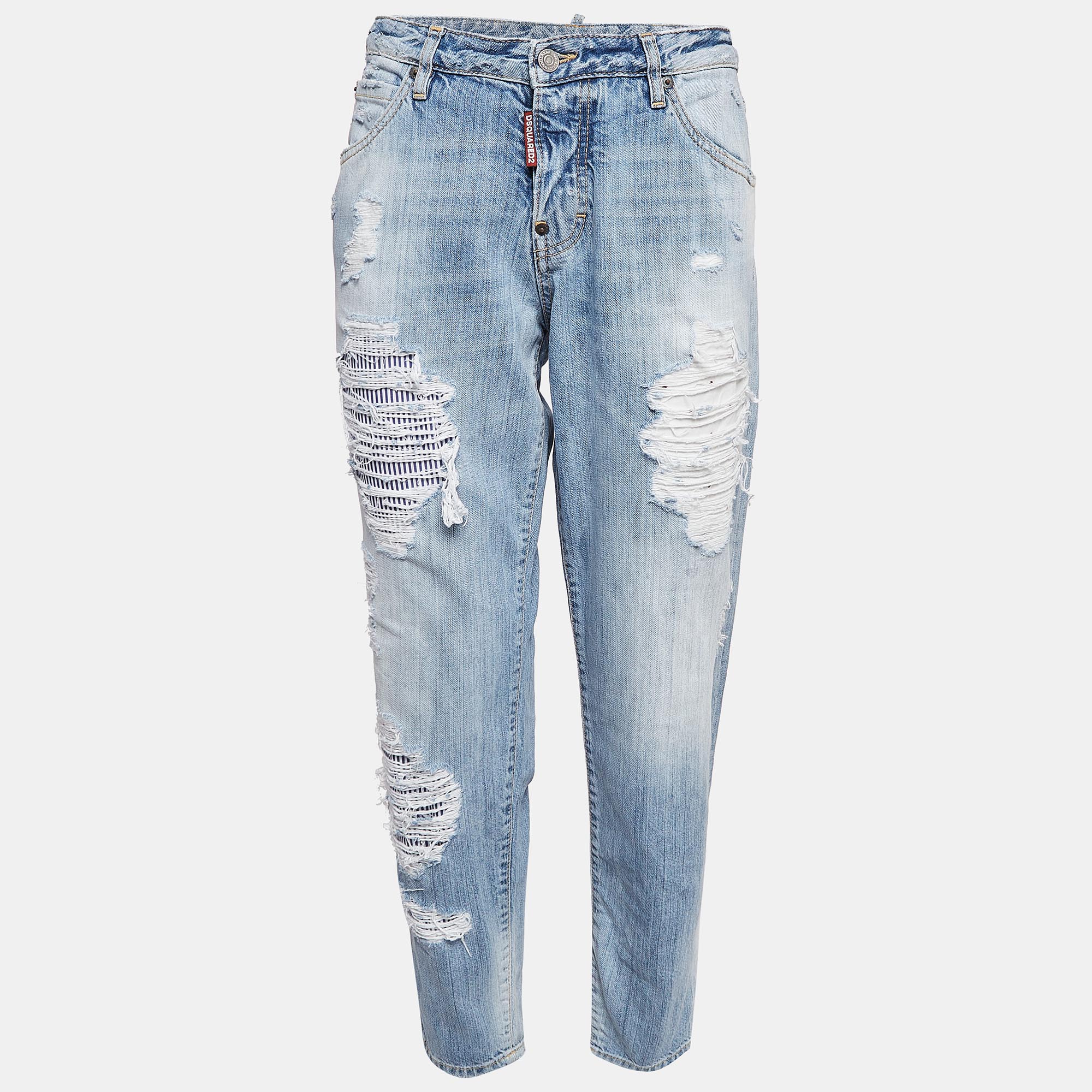 

Dsquared2 Blue Distressed Denim Jeans M Waist 33"