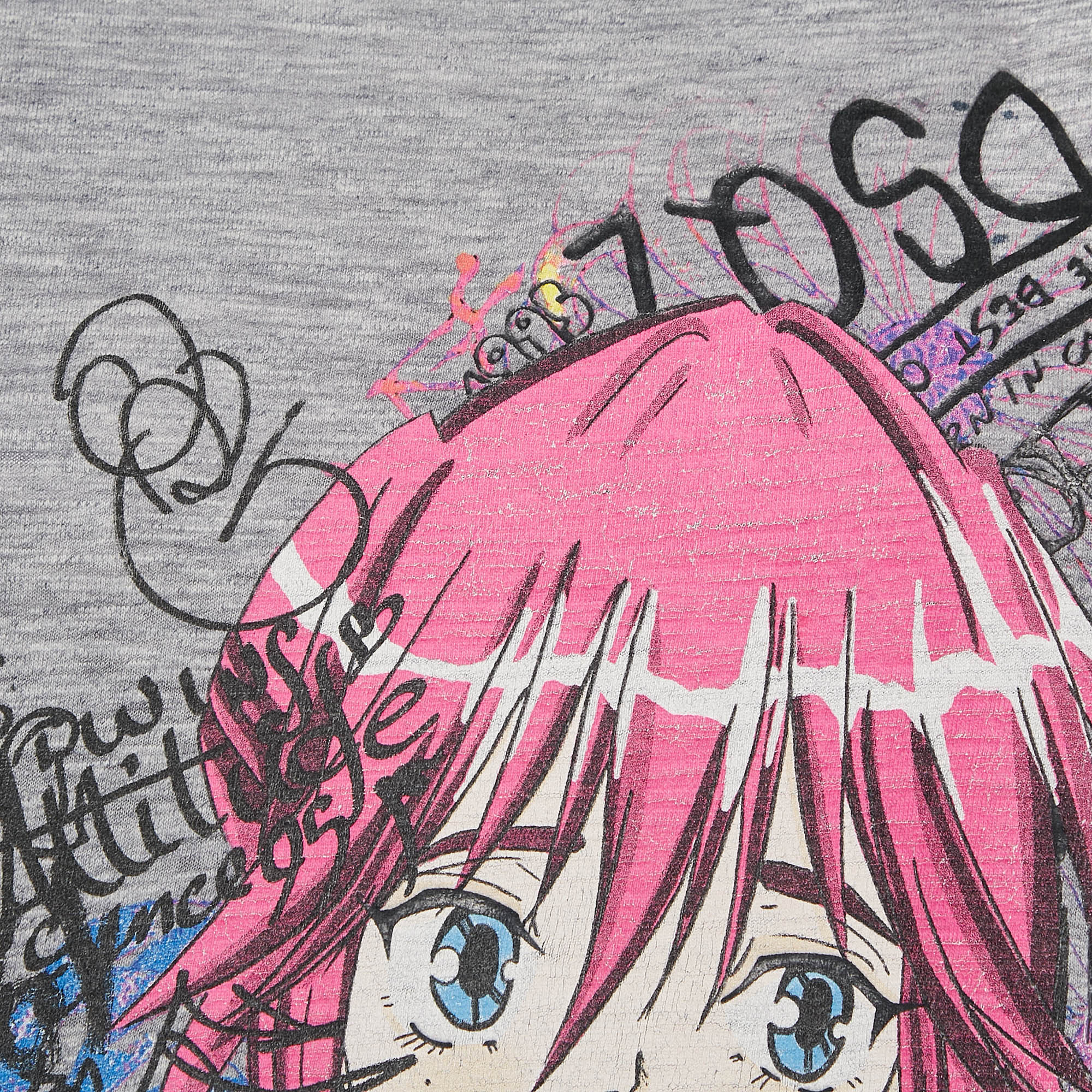 Dsquared2 Multicolor Anime Manga Print Cotton Crew Neck T-Shirt S 