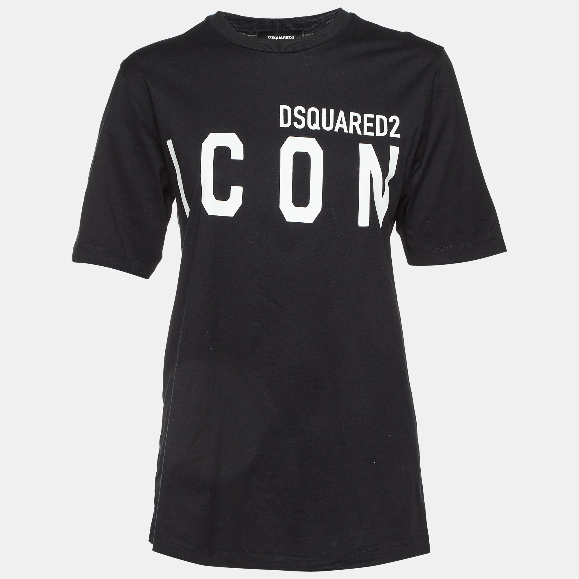 

Dsquared2 Black Logo Printed ICON Cotton Regular Fit T-Shirt L