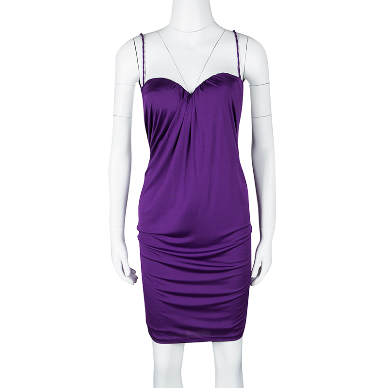 

Dsquared2 Purple Sleeveless Backless Draped Dress