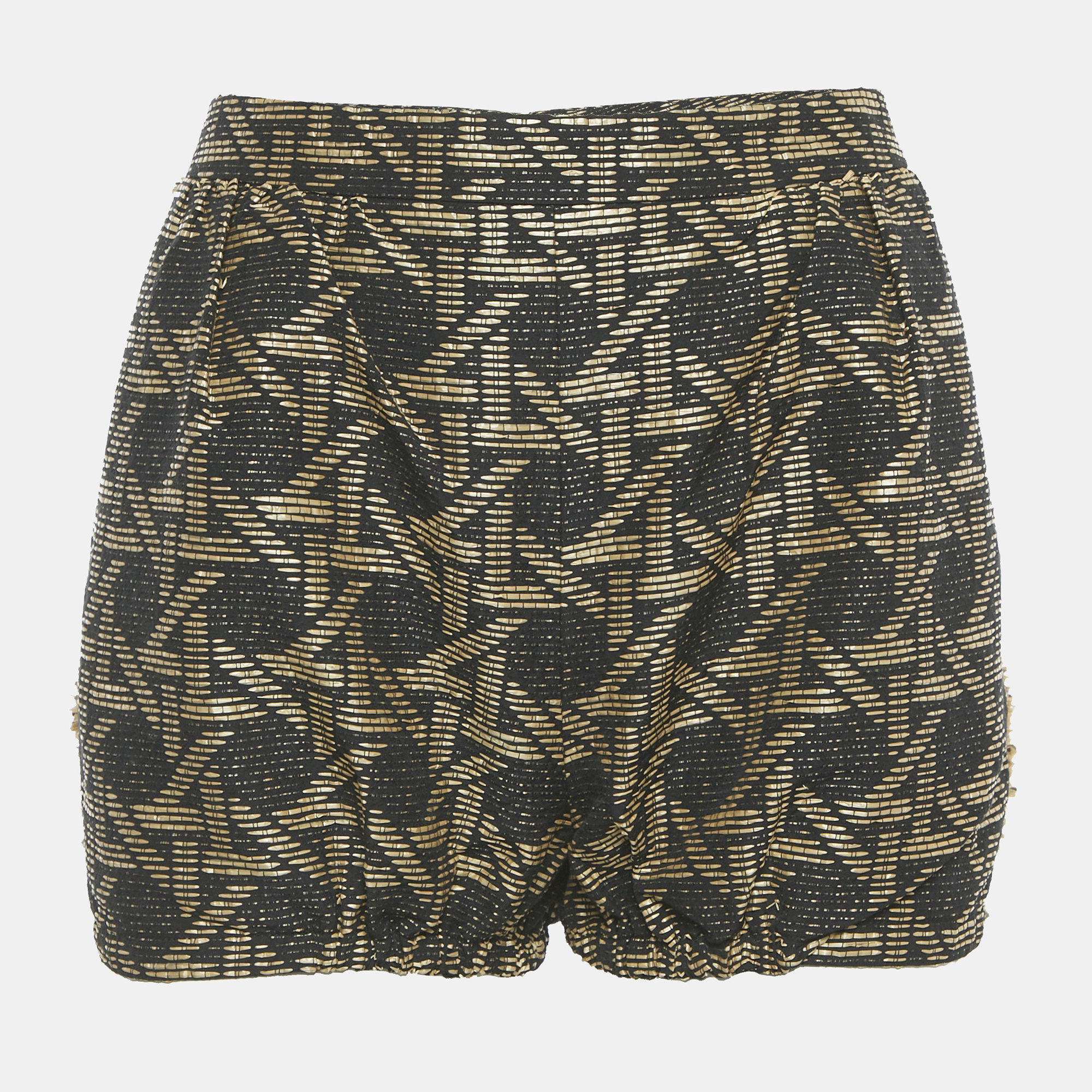 

Dsquared2 Black/Brown Wicker Woven Jacquard Frayed Detail Shorts M