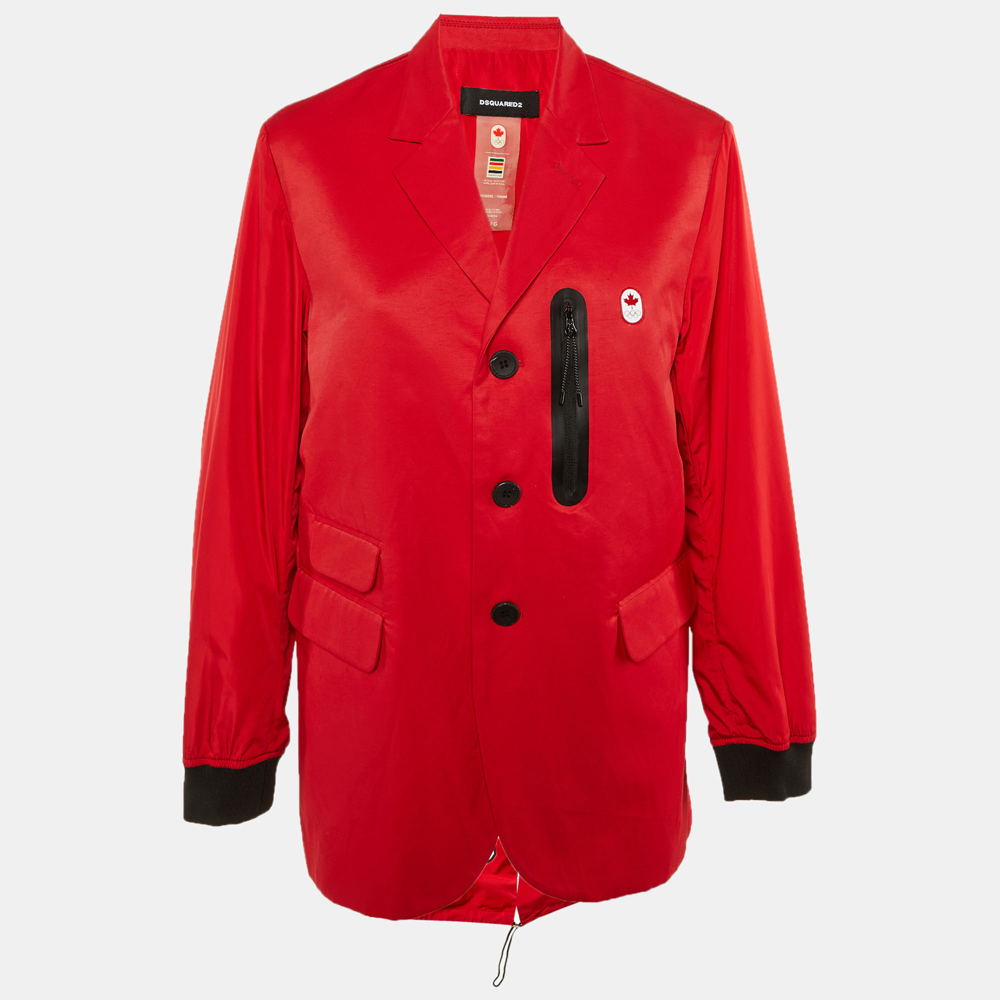 DSQUARED2 Pre-owned X Hudson's Bay Red Printed Cotton & Nylon Olympic Opening Ceremony Popdium Jacket L